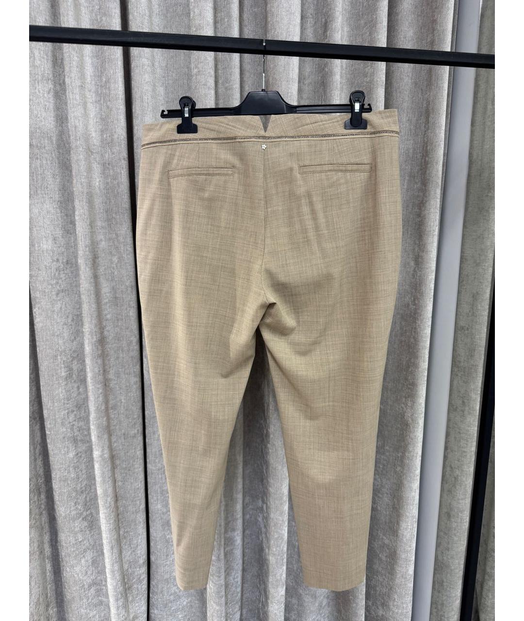 LORENA ANTONIAZZI Бежевые шерстяные брюки узкие, фото 2