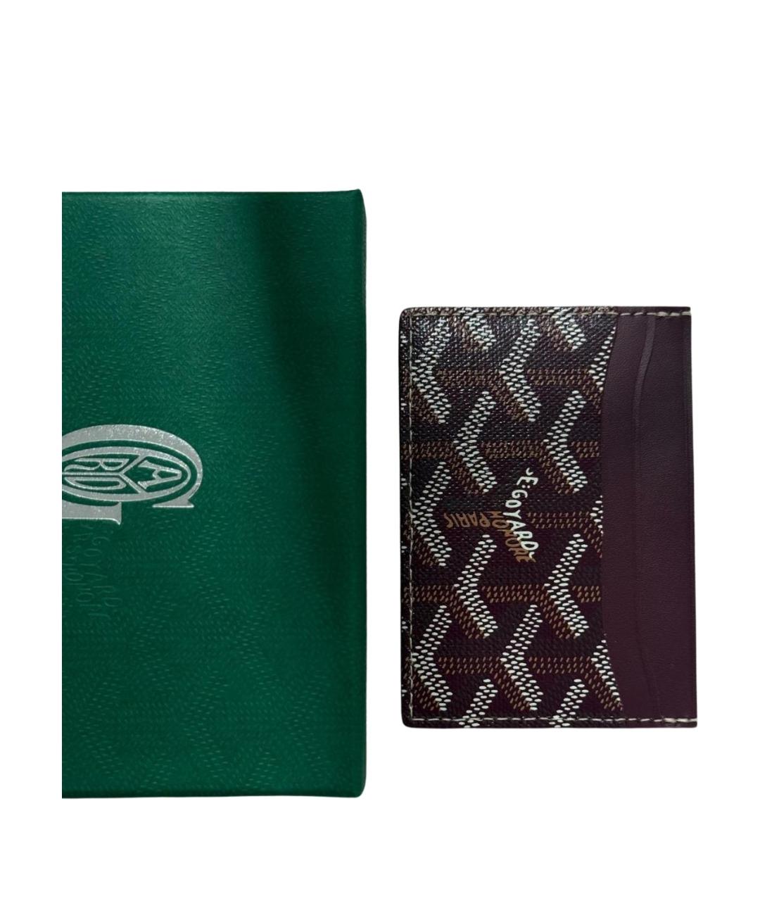 GOYARD Бордовый кожаный кардхолдер, фото 7