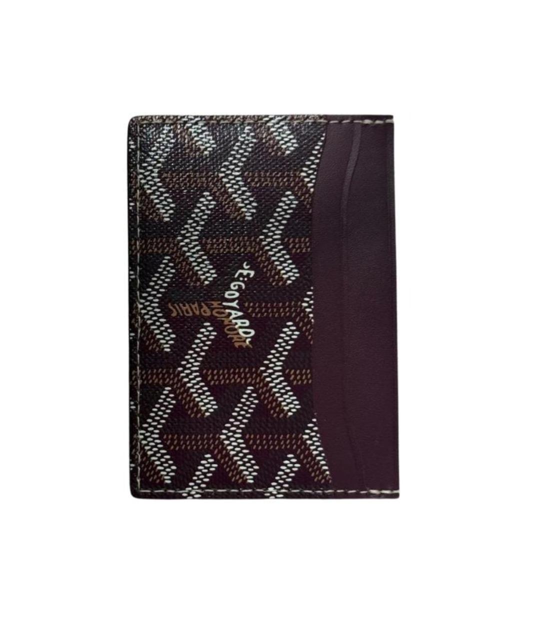 GOYARD Бордовый кожаный кардхолдер, фото 1