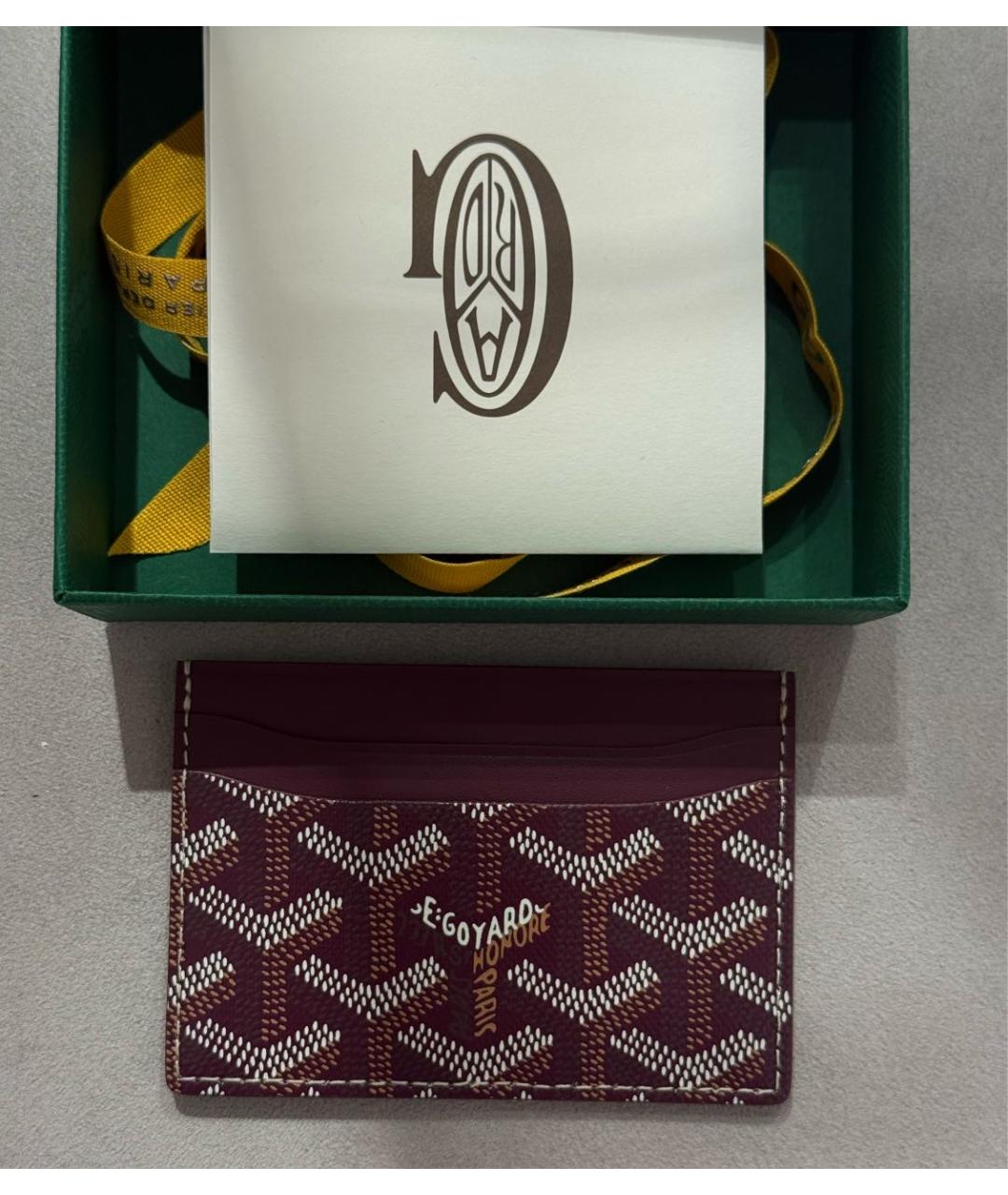 GOYARD Бордовый кожаный кардхолдер, фото 5