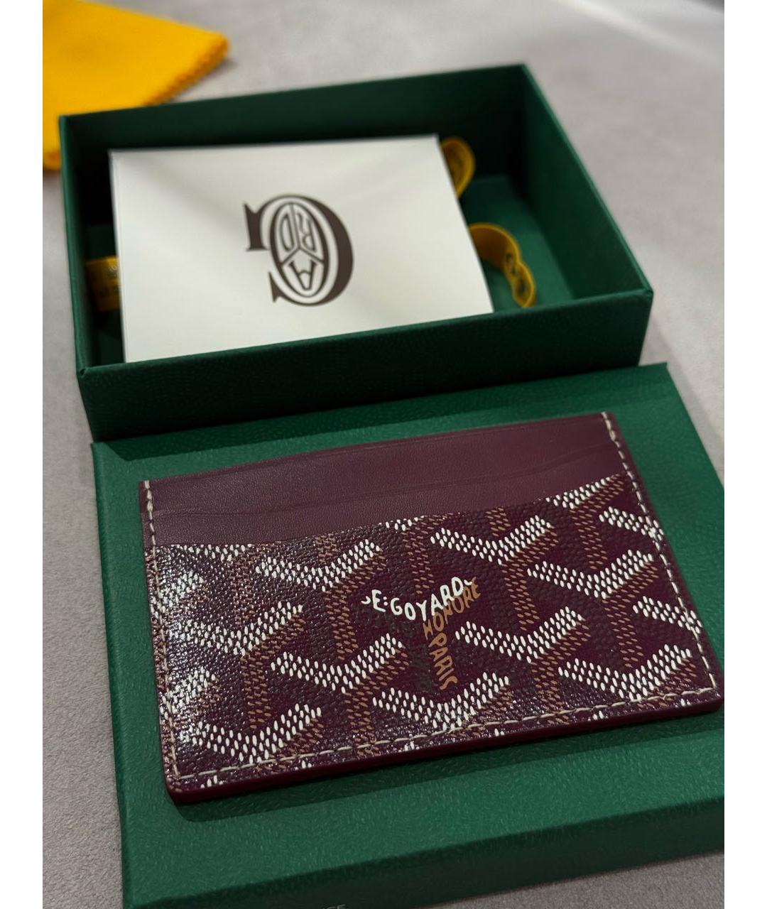 GOYARD Бордовый кожаный кардхолдер, фото 4