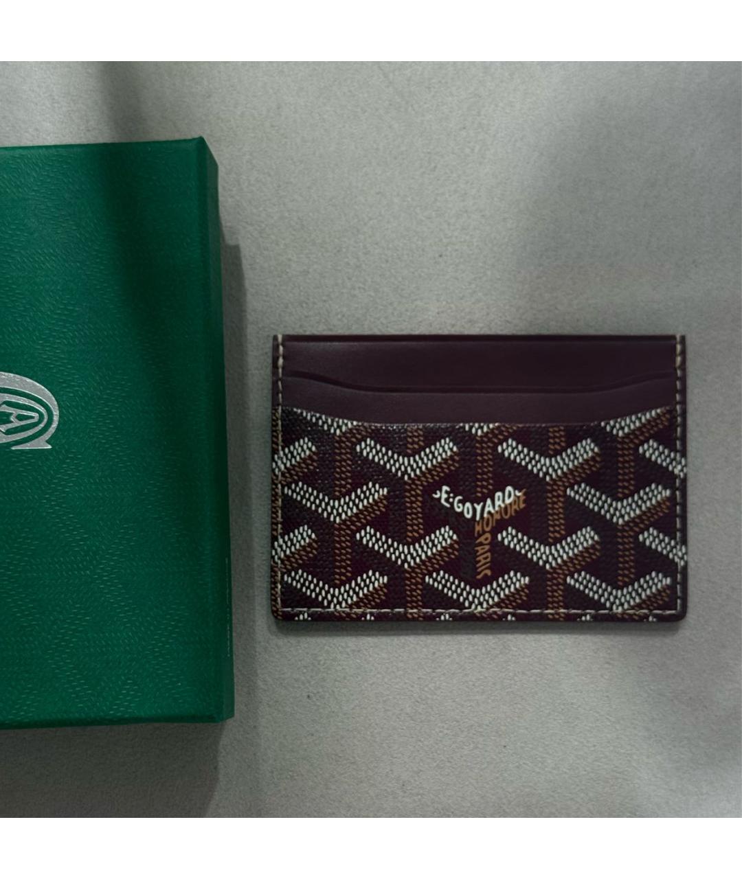 GOYARD Бордовый кожаный кардхолдер, фото 2