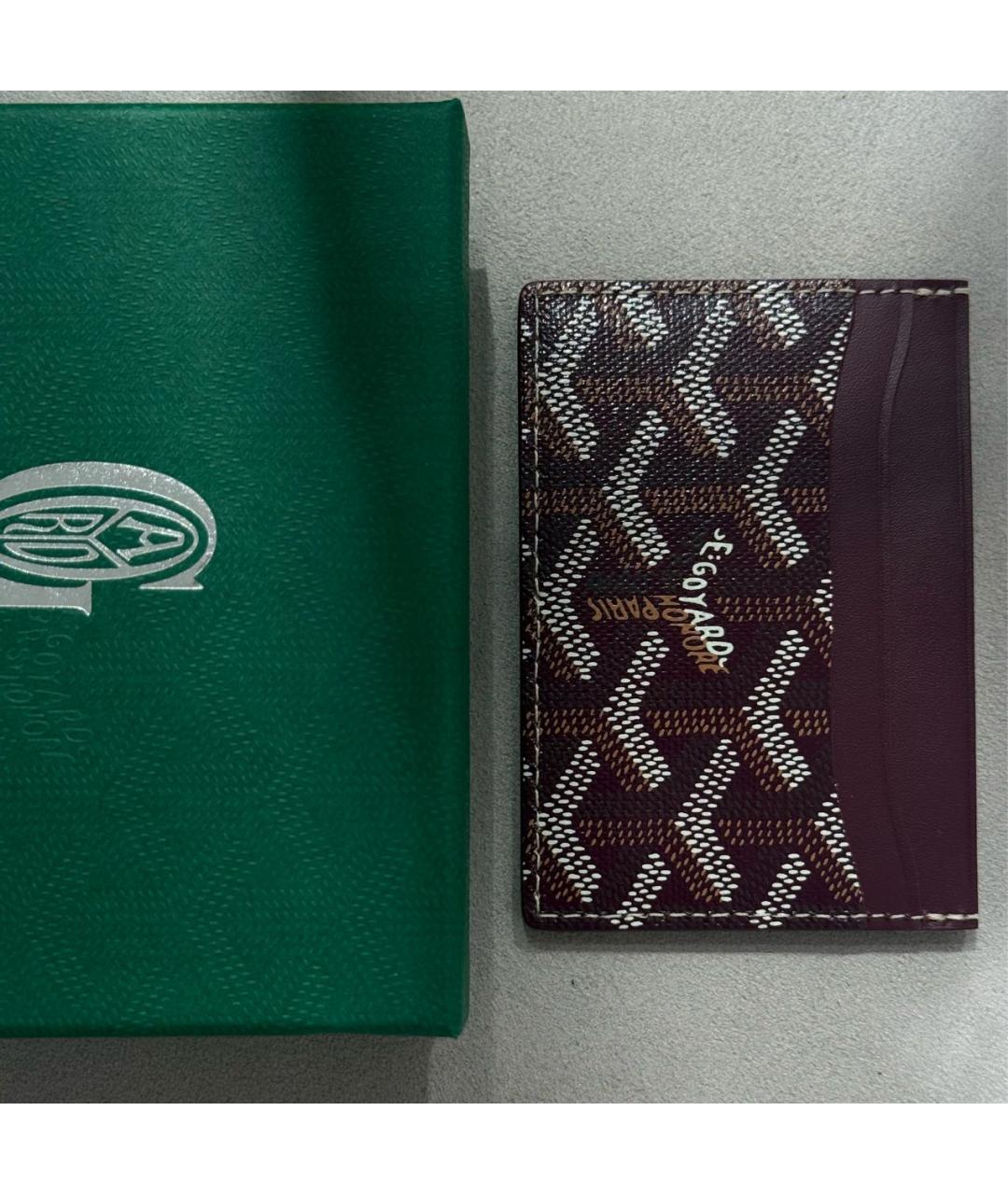 GOYARD Бордовый кожаный кардхолдер, фото 6