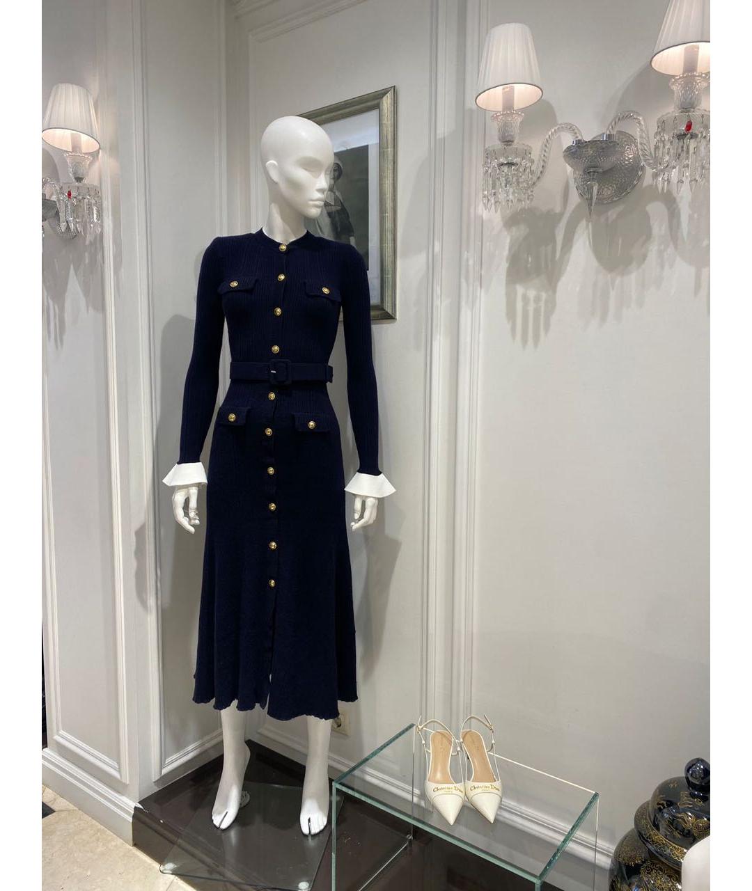 SELF-PORTRAIT Темно-синее полиэстеровое платье, фото 2