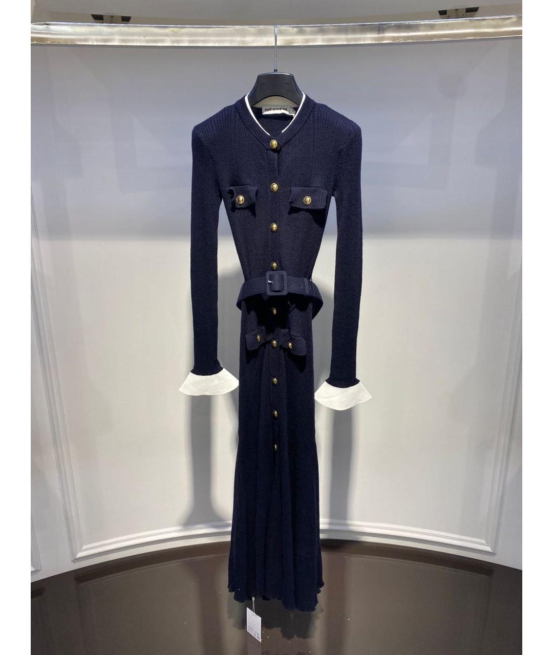 SELF-PORTRAIT Темно-синее полиэстеровое платье, фото 3