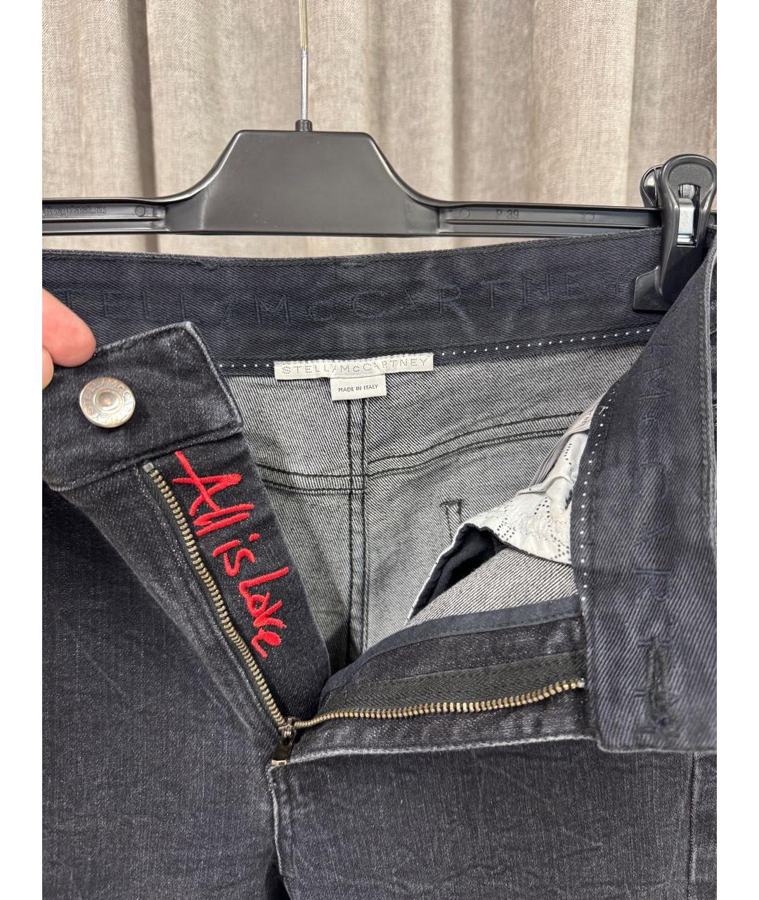STELLA MCCARTNEY Антрацитовые хлопковые джинсы слим, фото 3