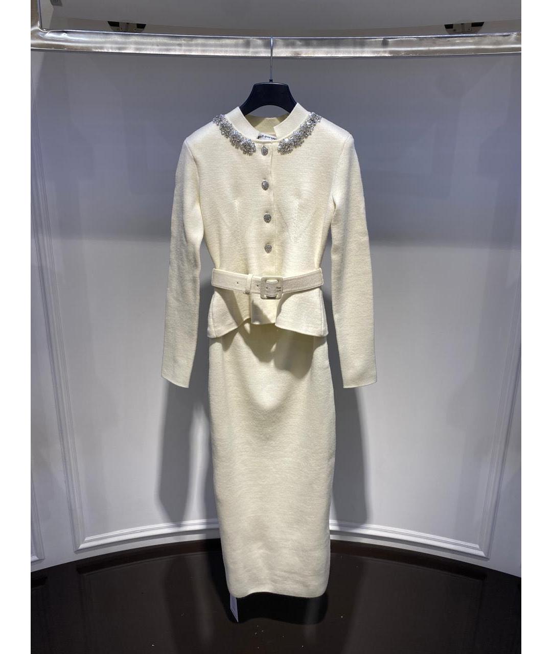 SELF-PORTRAIT Бежевое шерстяное повседневное платье, фото 3