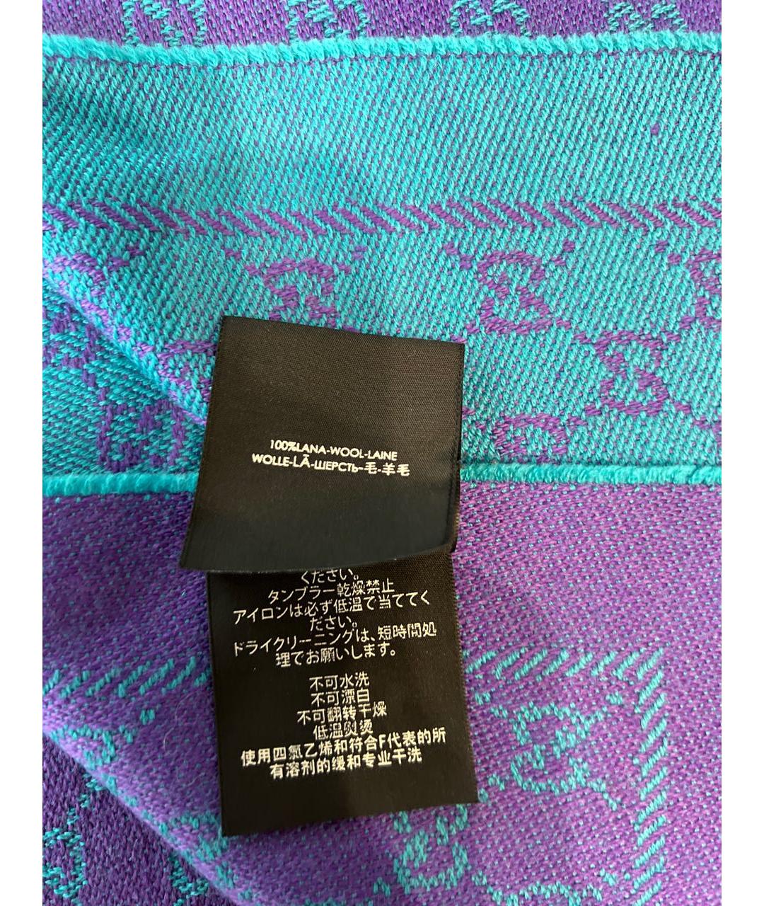 GUCCI Синий шерстяной шарф, фото 6