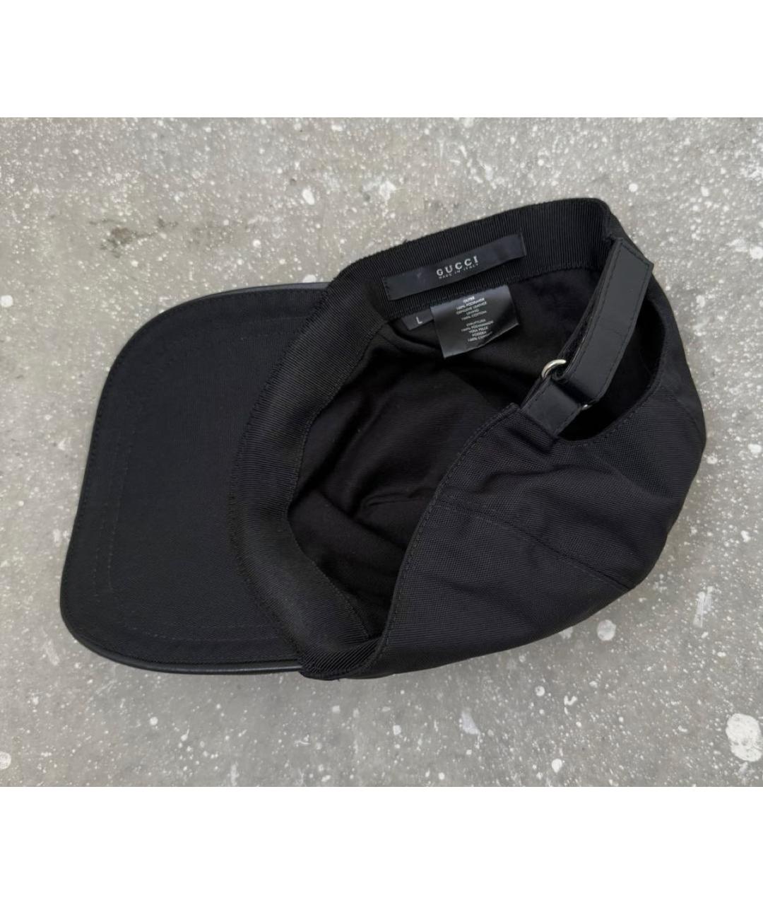 GUCCI Черная кожаная кепка/бейсболка, фото 3