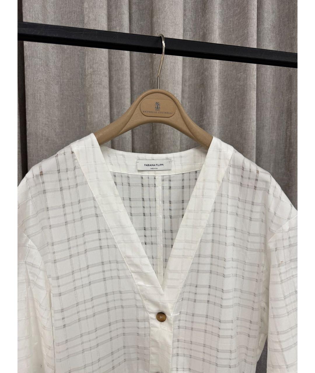 FABIANA FILIPPI Белое хлопковое повседневное платье, фото 3