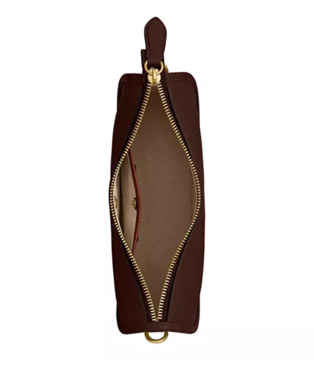COACH Коричневая кожаная сумка через плечо, фото 4