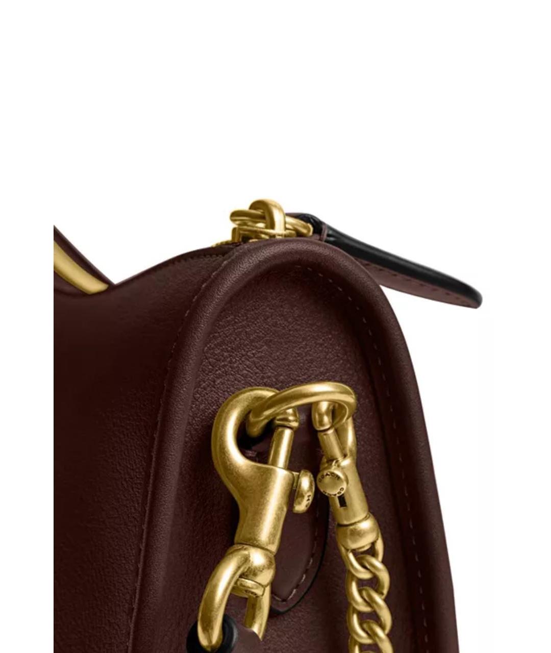 COACH Коричневая кожаная сумка через плечо, фото 5