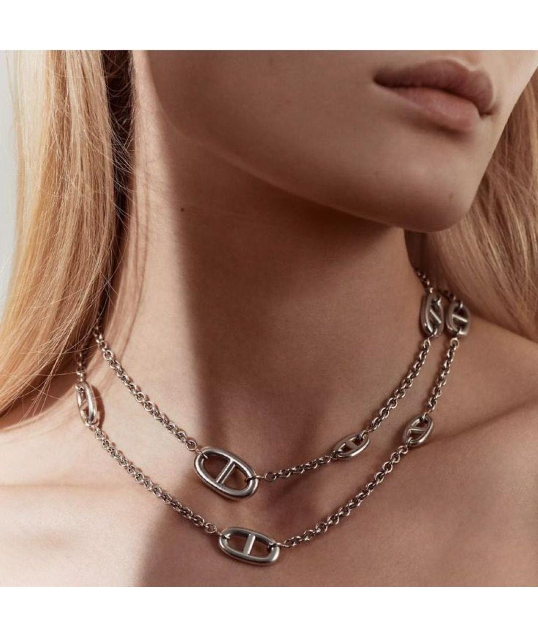 HERMES Серебряное серебряное колье, фото 3