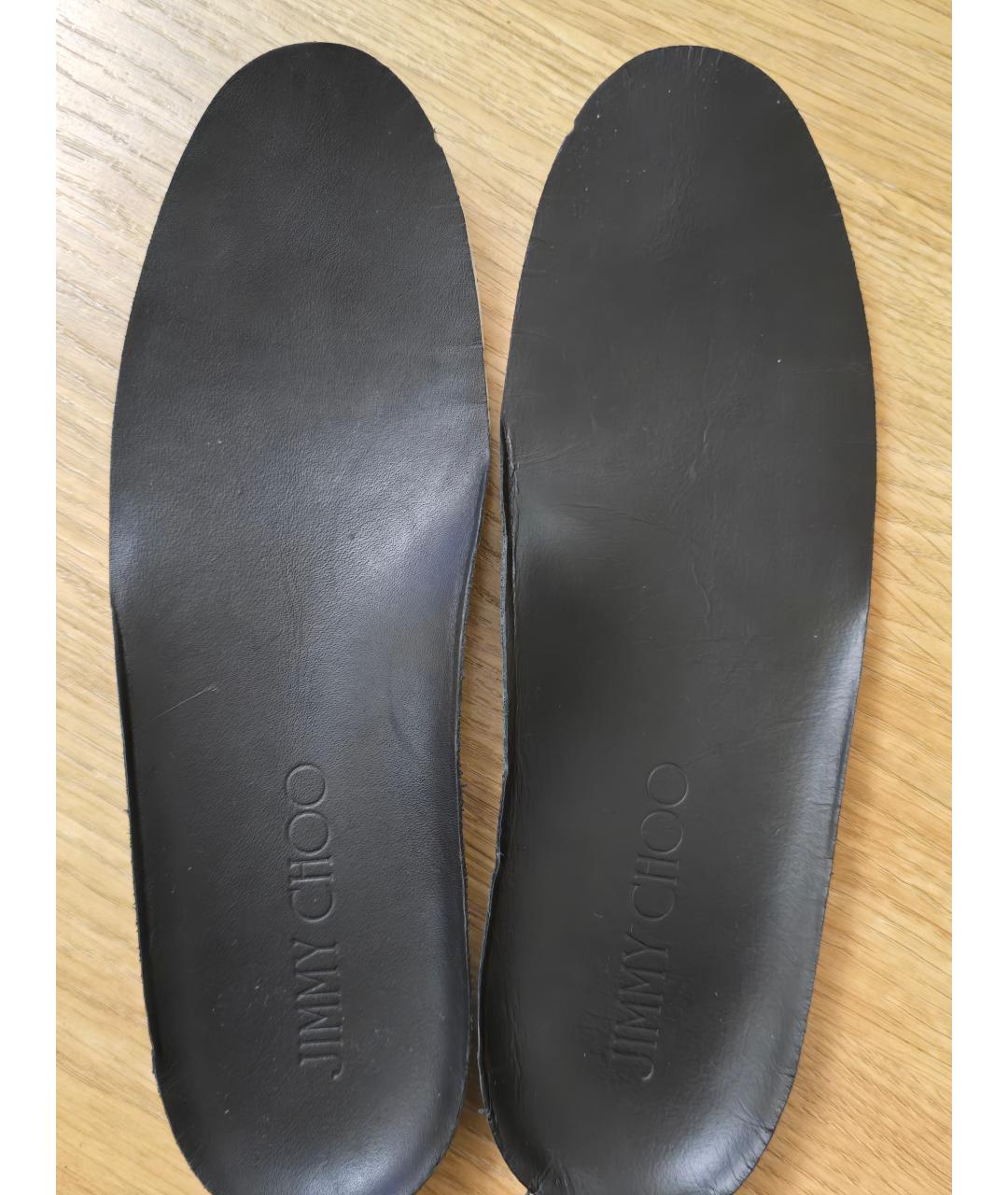 JIMMY CHOO Черные кожаные высокие кроссовки / кеды, фото 9