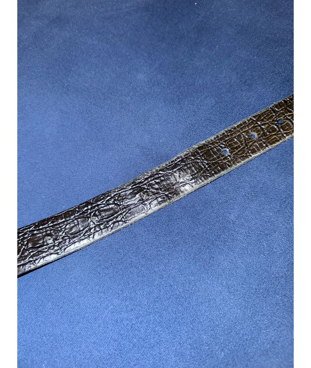 SAINT LAURENT Черный ремень из лакированной кожи, фото 4