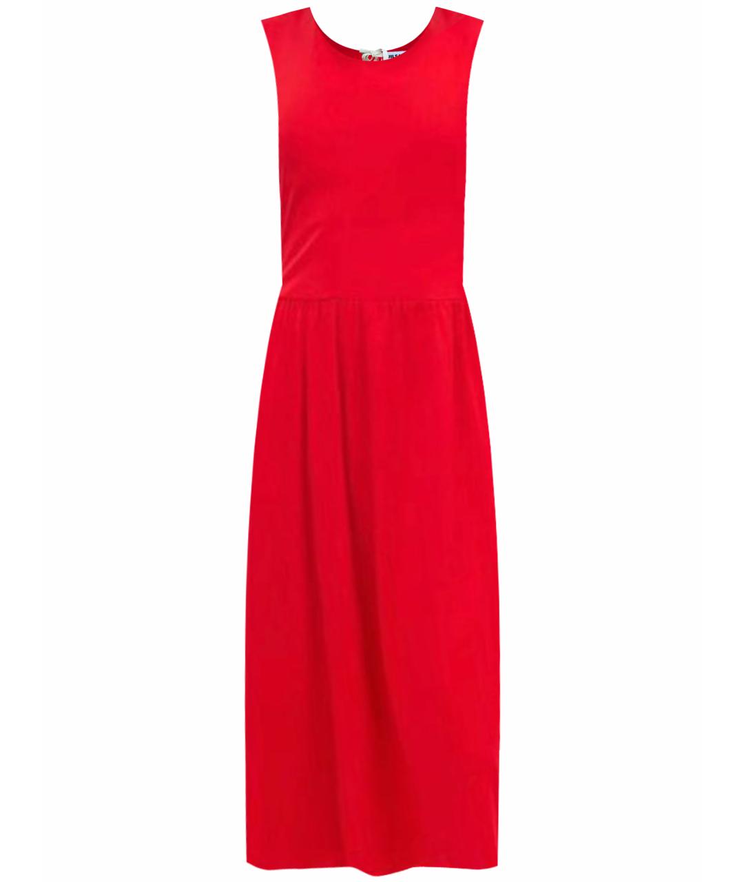 JIL SANDER Красное вискозное повседневное платье, фото 1