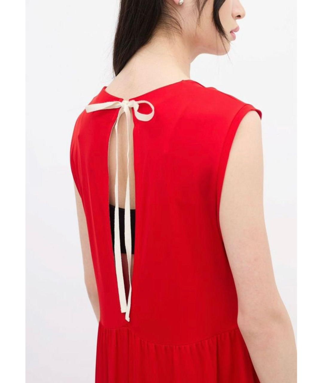 JIL SANDER Красное вискозное повседневное платье, фото 4