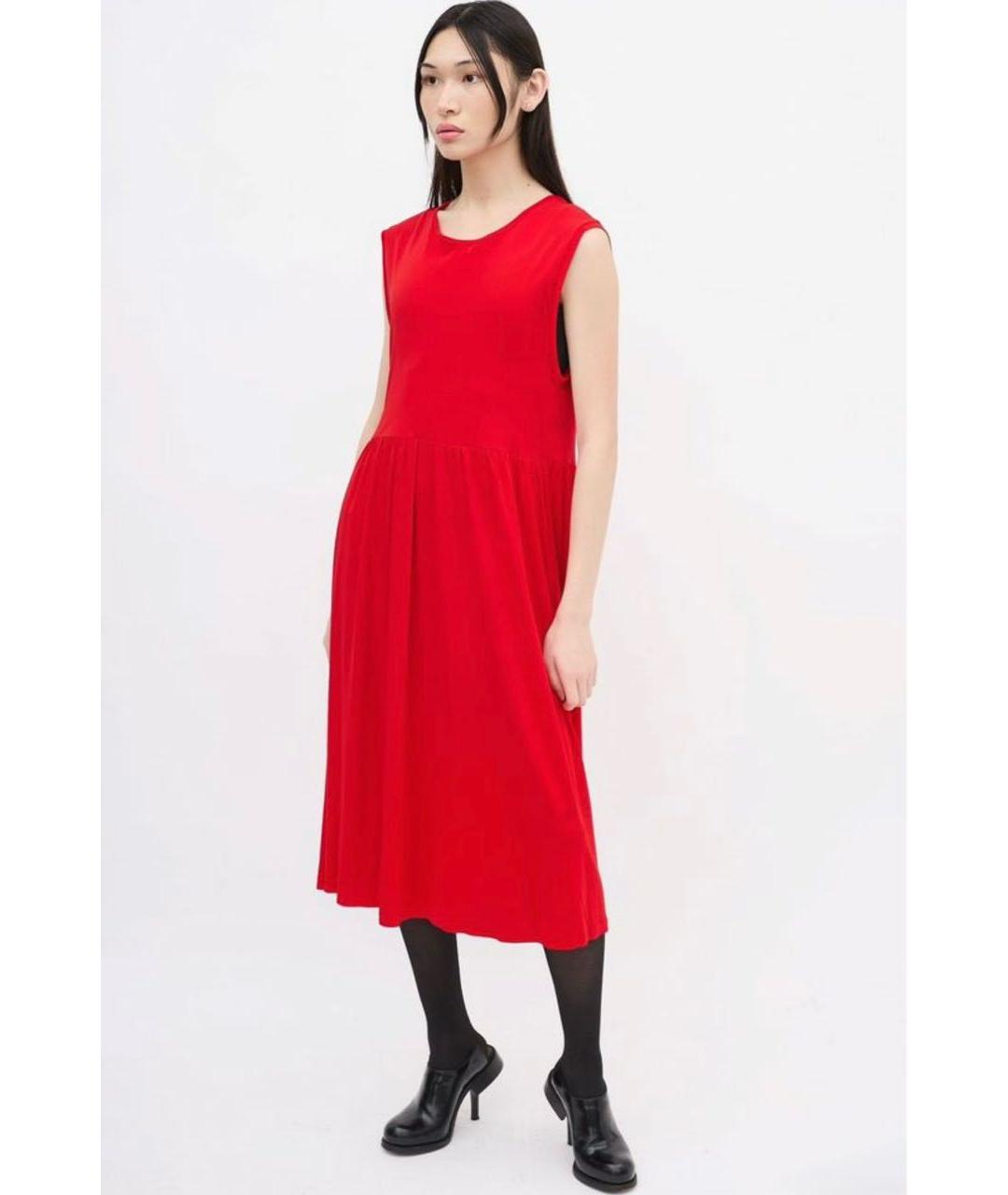 JIL SANDER Красное вискозное повседневное платье, фото 6