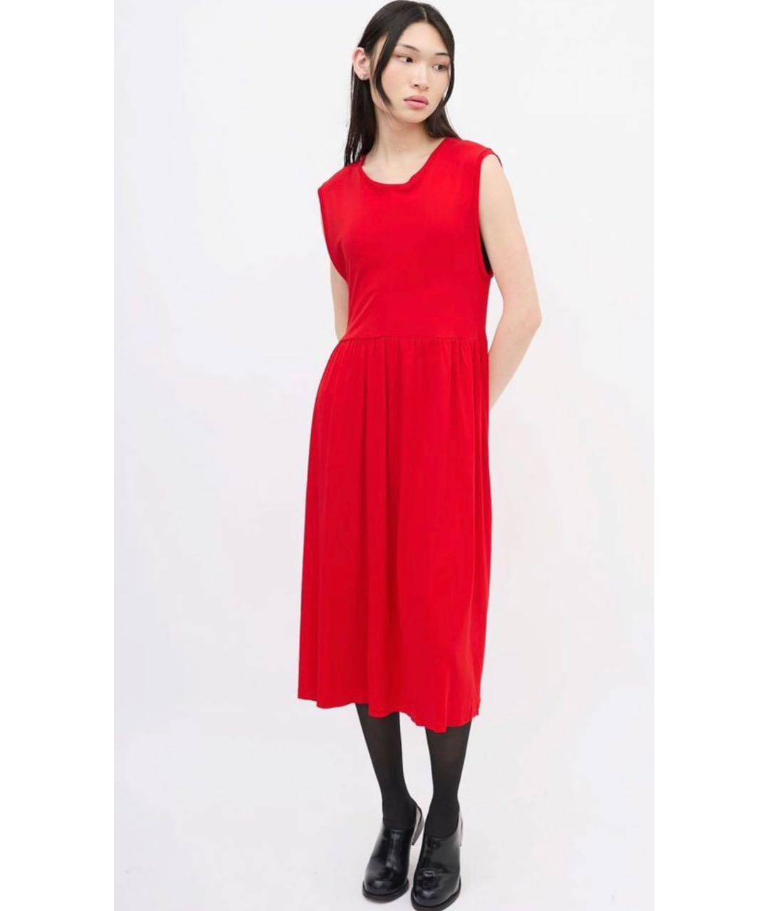 JIL SANDER Красное вискозное повседневное платье, фото 7