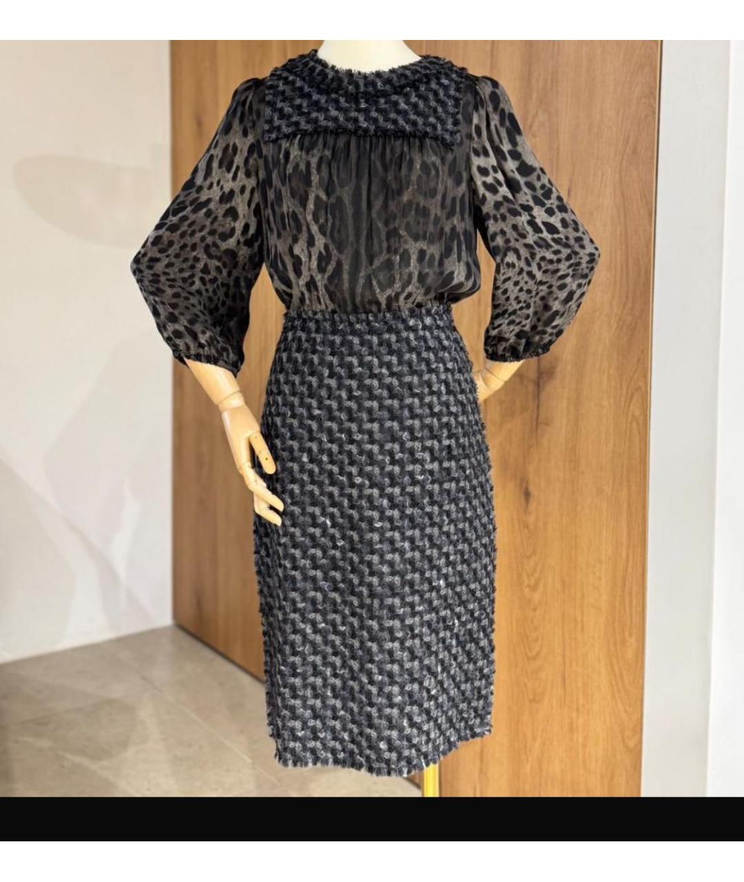 DOLCE&GABBANA Серое шифоновое повседневное платье, фото 5