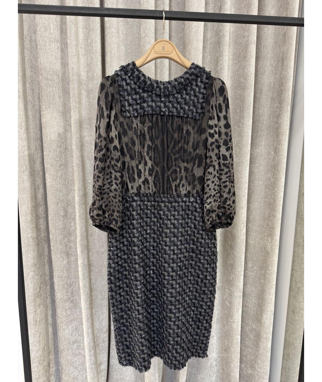 DOLCE&GABBANA Серое шифоновое повседневное платье, фото 6