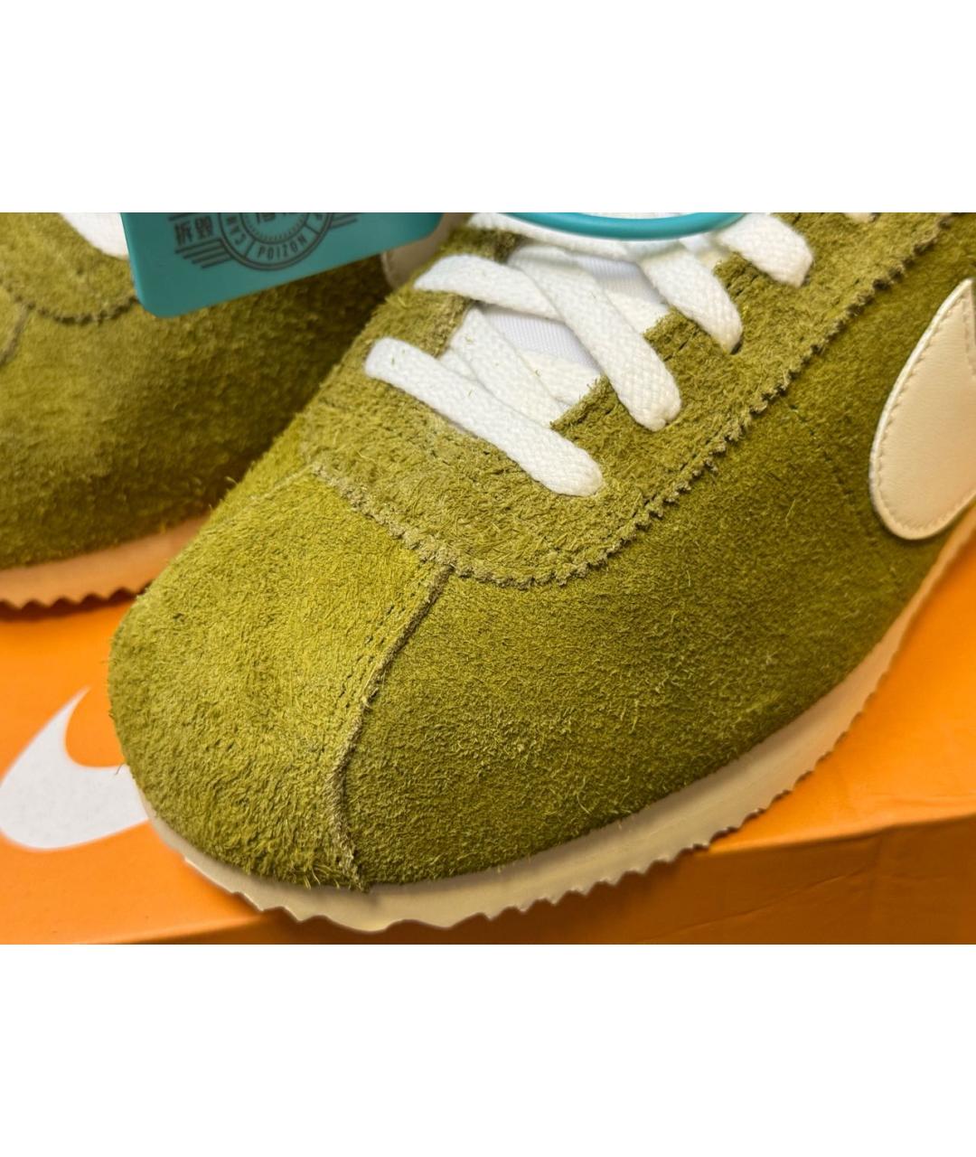 NIKE Зеленые замшевые низкие кроссовки / кеды, фото 7