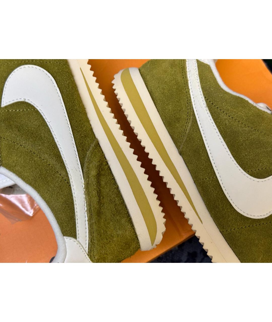 NIKE Зеленые замшевые низкие кроссовки / кеды, фото 5