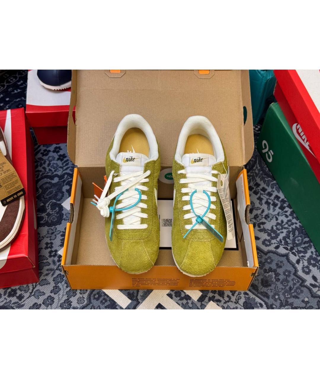 NIKE Зеленые замшевые низкие кроссовки / кеды, фото 2