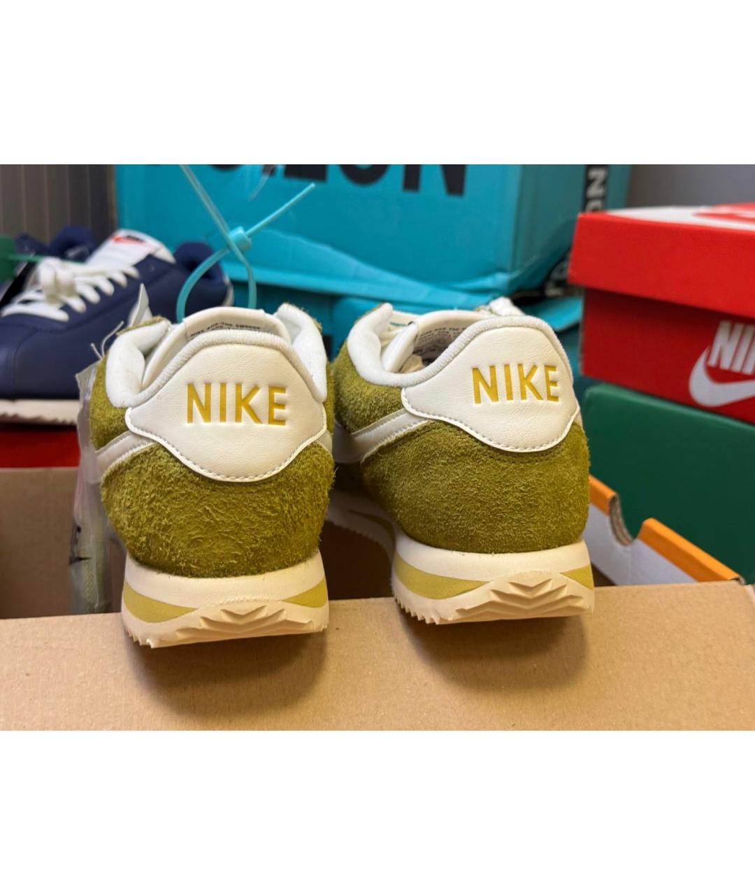 NIKE Зеленые замшевые низкие кроссовки / кеды, фото 4