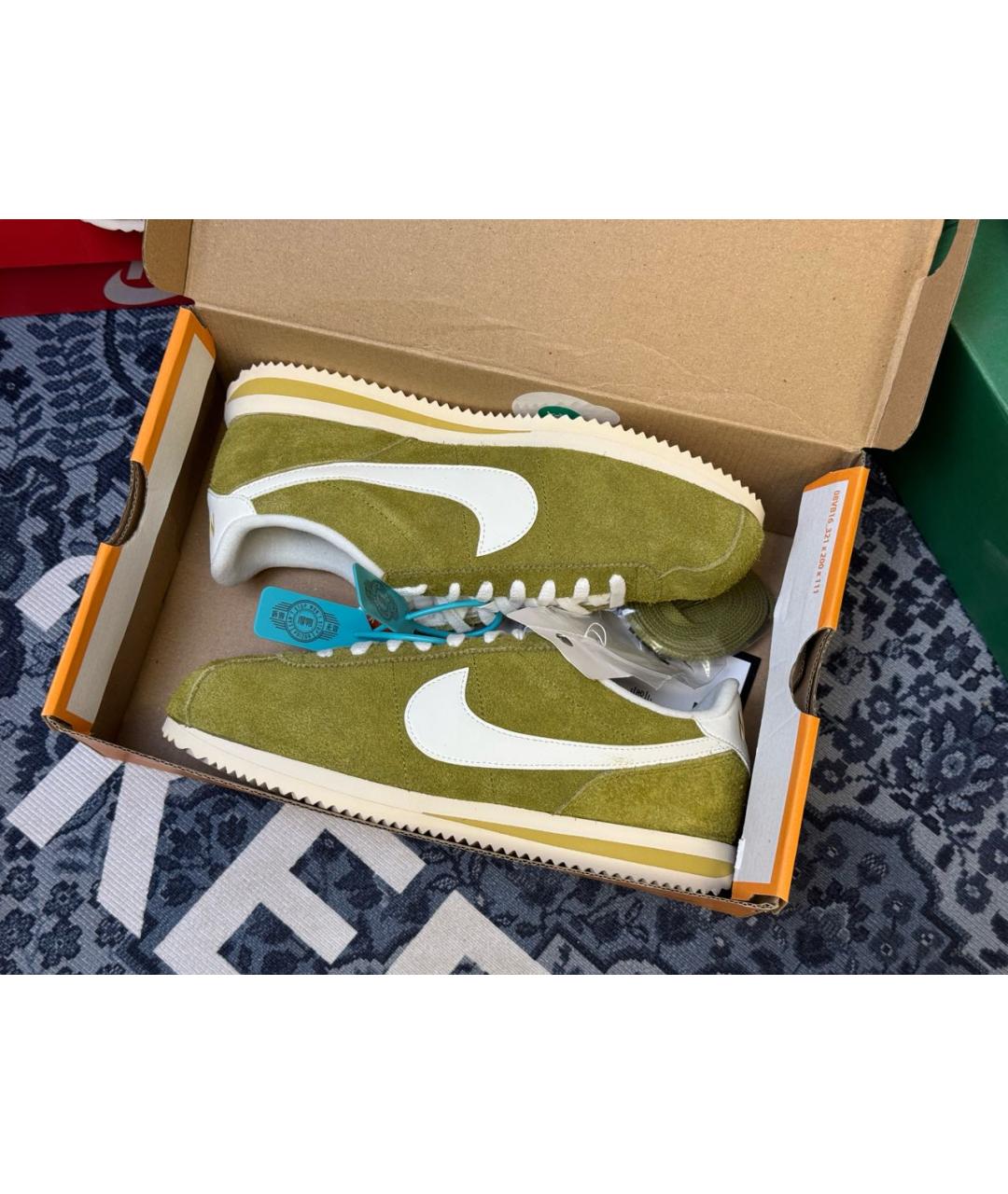 NIKE Зеленые замшевые низкие кроссовки / кеды, фото 3