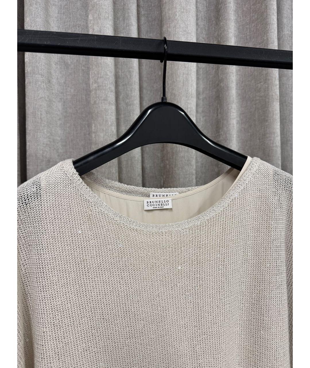 BRUNELLO CUCINELLI Белое хлопковое коктейльное платье, фото 3