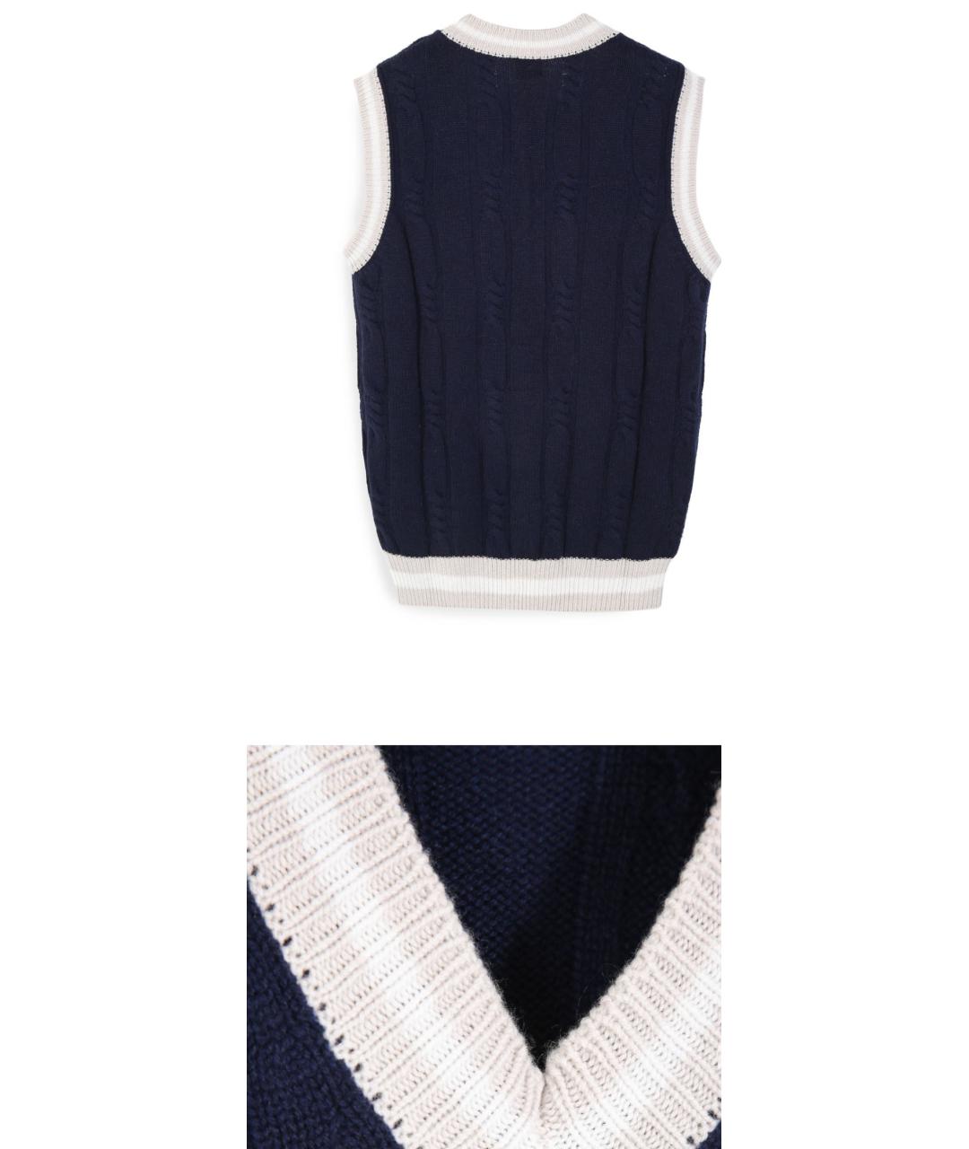 ELEVENTY Синяя кашемировая жилетка, фото 2