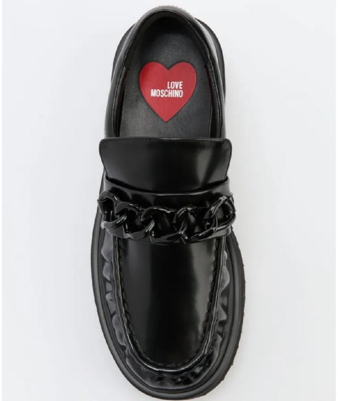 LOVE MOSCHINO Черные лоферы из лакированной кожи, фото 3