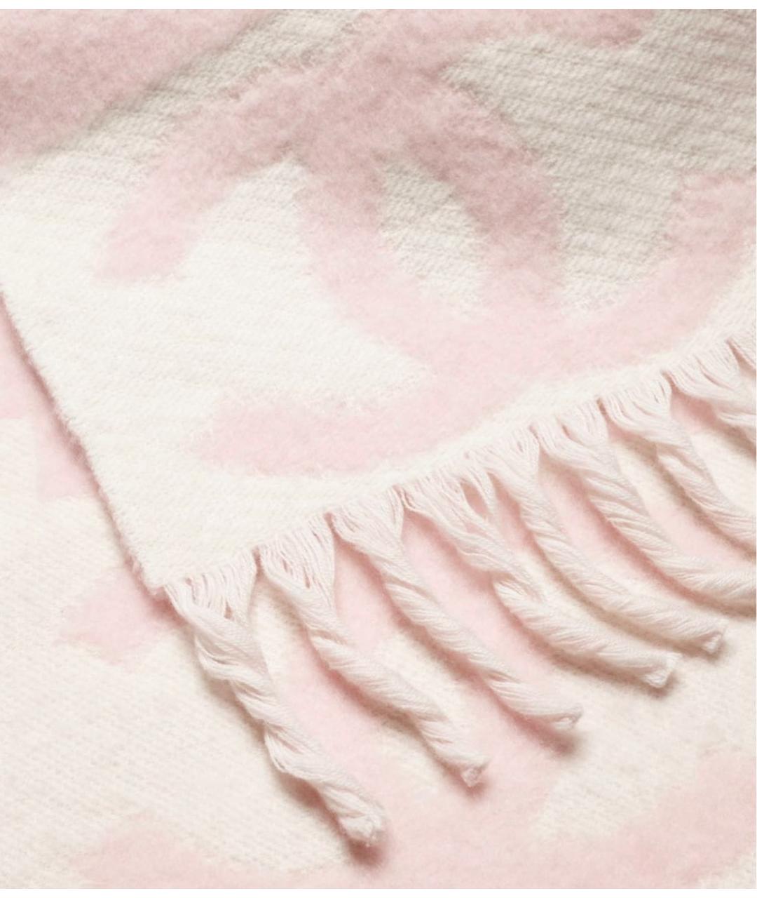 CHANEL Розовый шерстяной шарф, фото 2