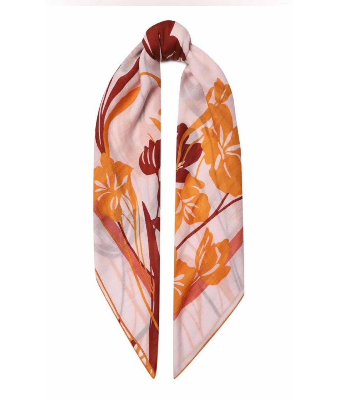 LORO PIANA Коралловый шерстяной платок, фото 8