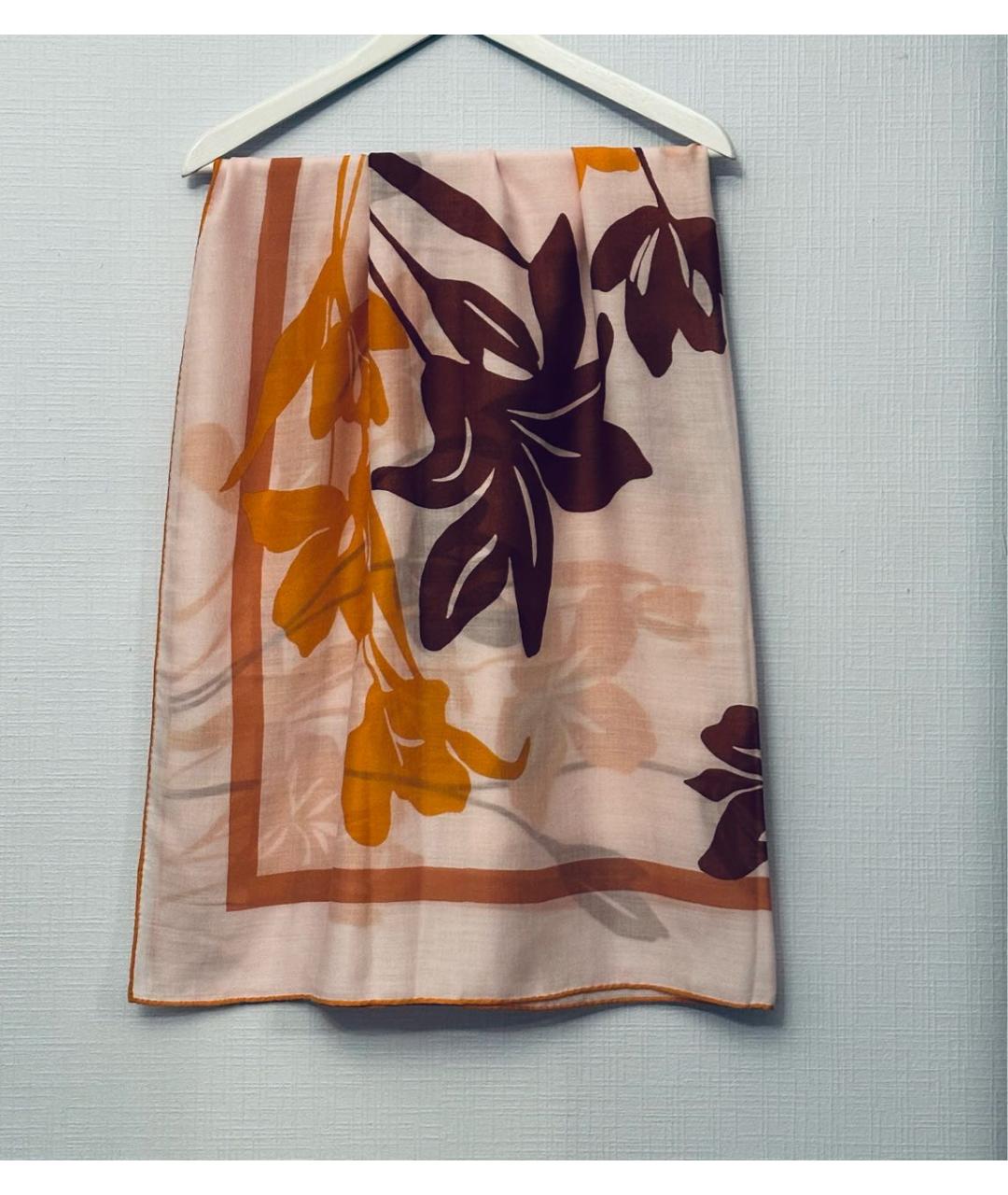 LORO PIANA Коралловый шерстяной платок, фото 4