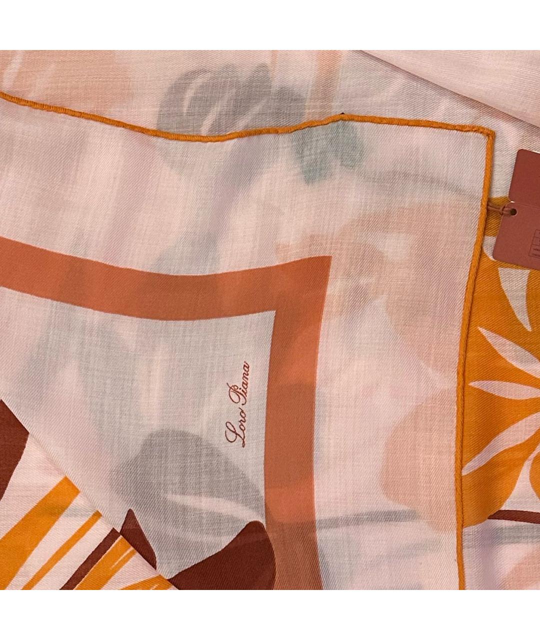 LORO PIANA Коралловый шерстяной платок, фото 3