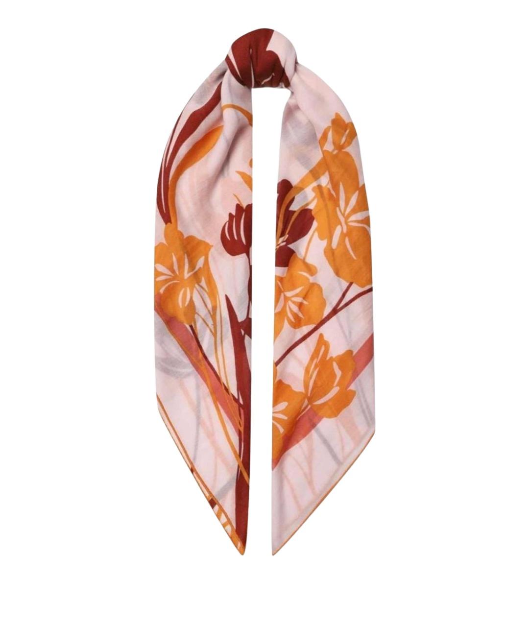 LORO PIANA Коралловый шерстяной платок, фото 1