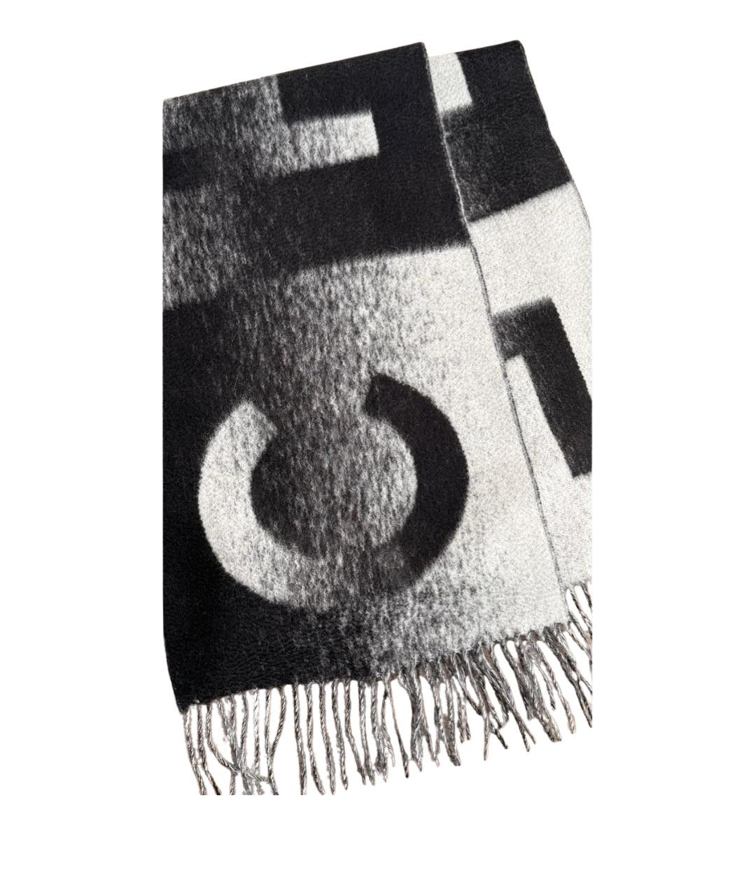CHANEL Черный шерстяной шарф, фото 1
