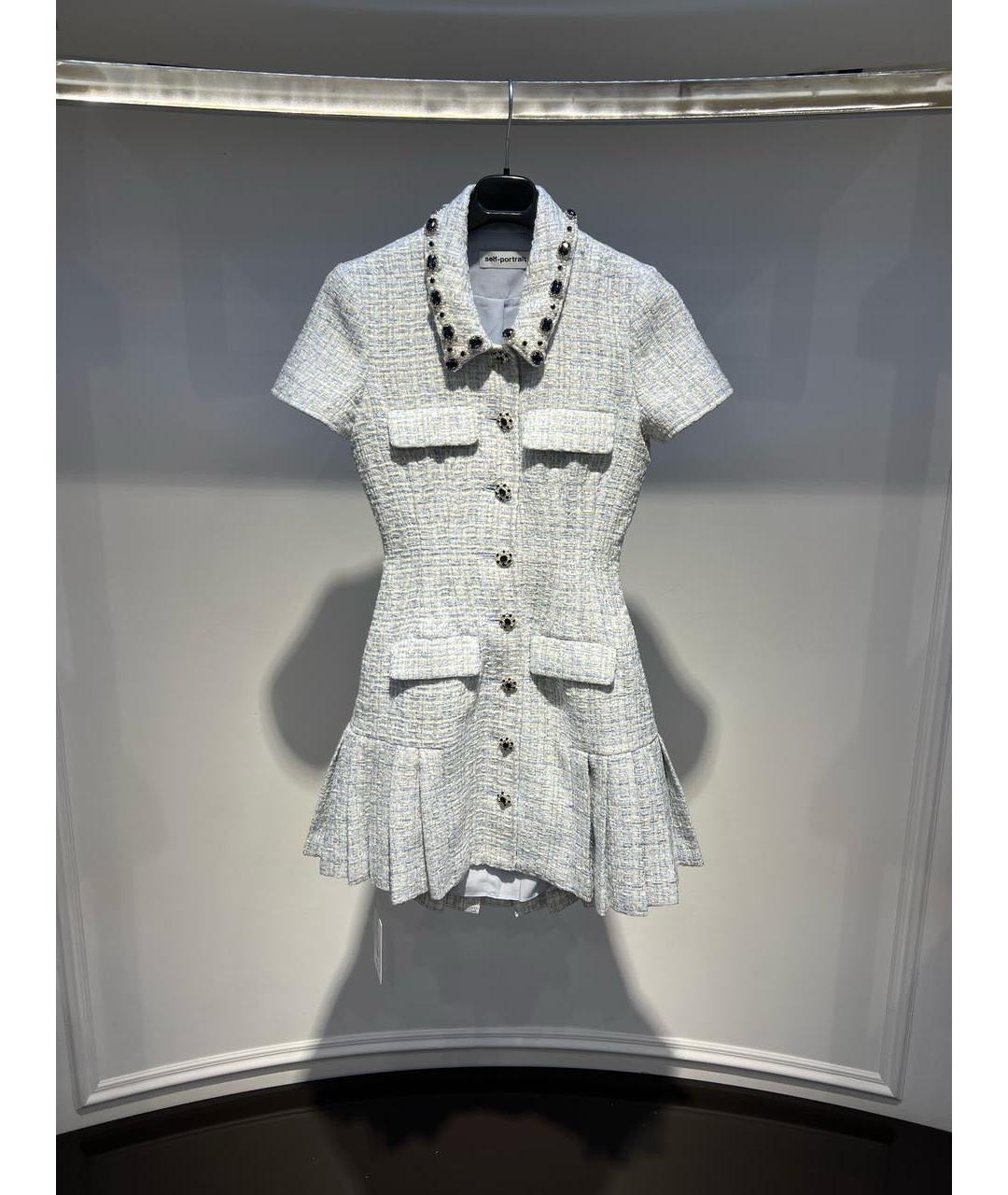 SELF-PORTRAIT Голубое повседневное платье, фото 3