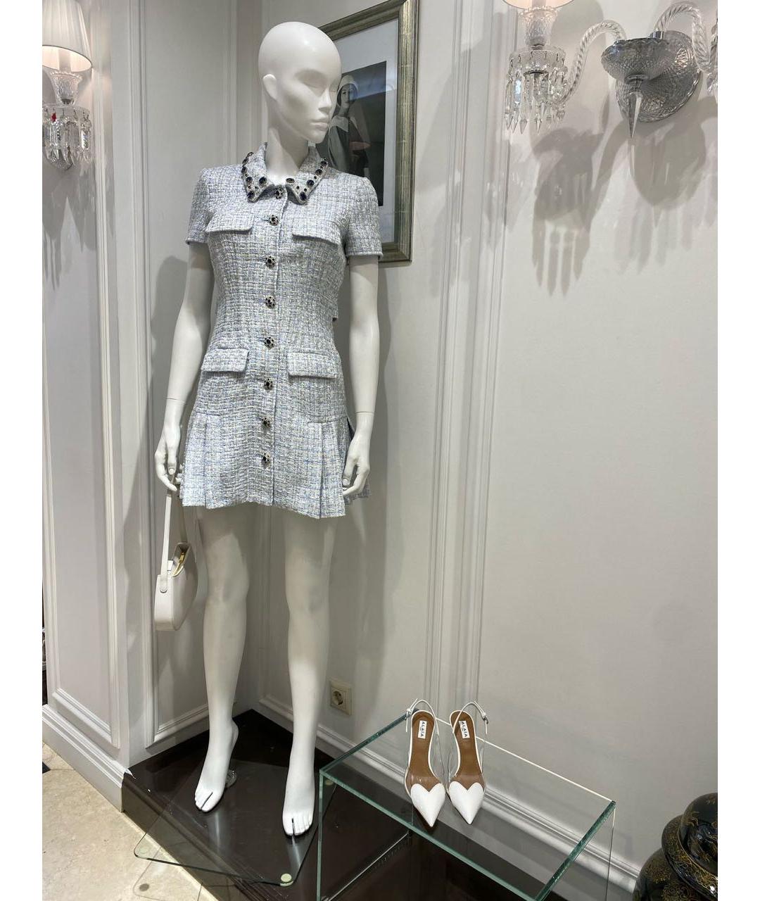 SELF-PORTRAIT Голубое повседневное платье, фото 2