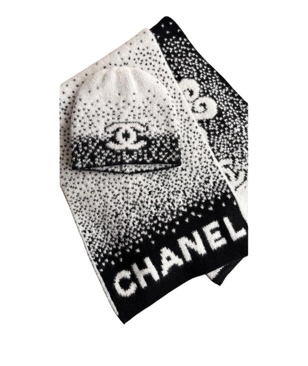 CHANEL Черный шерстяной шарф, фото 1