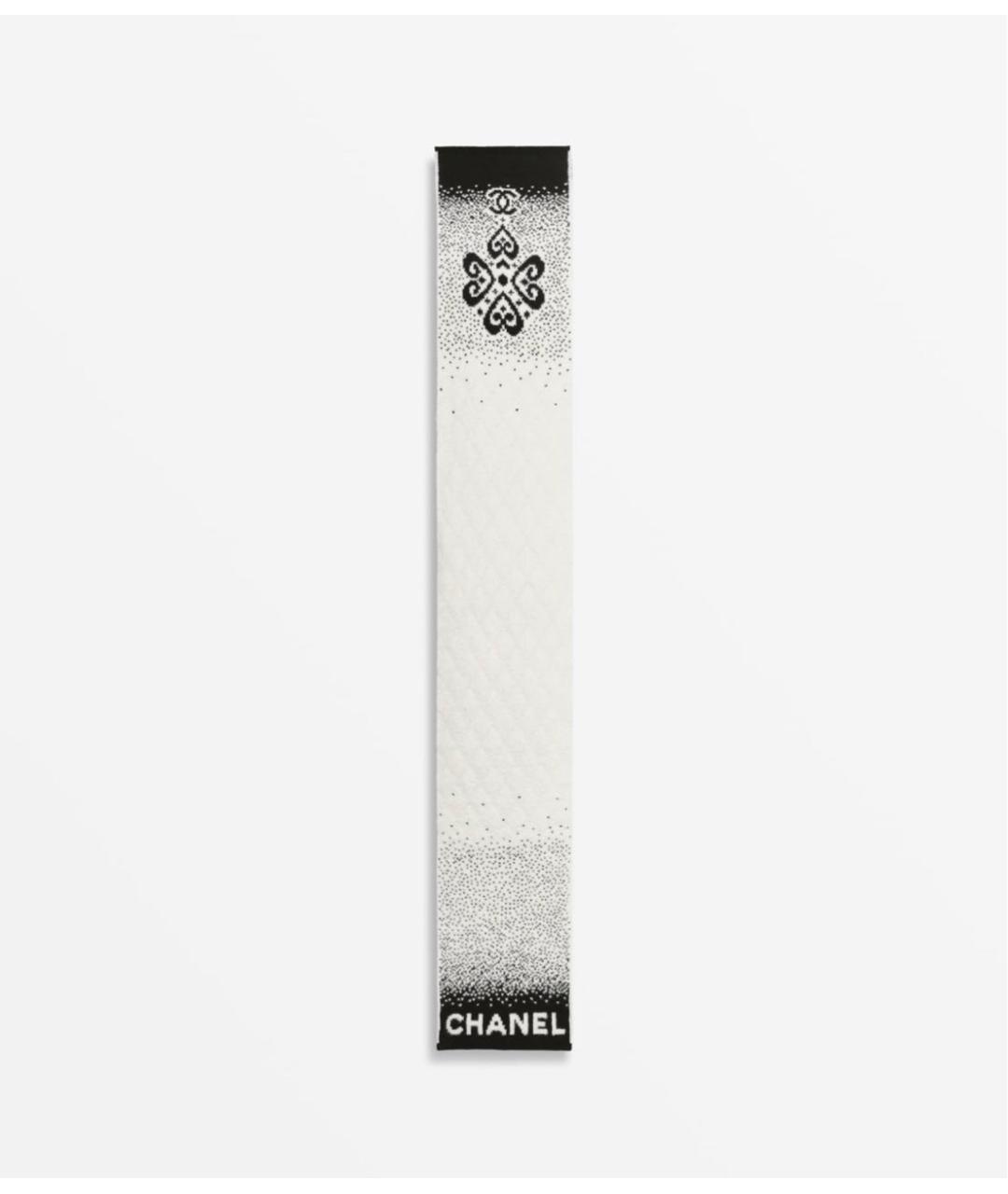 CHANEL Черный шерстяной шарф, фото 7