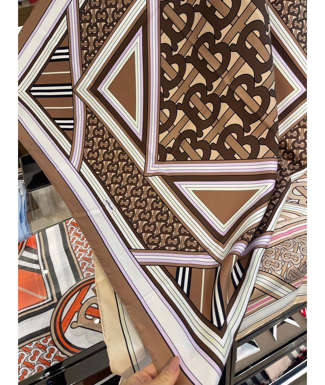 BURBERRY Мульти шелковый платок, фото 8