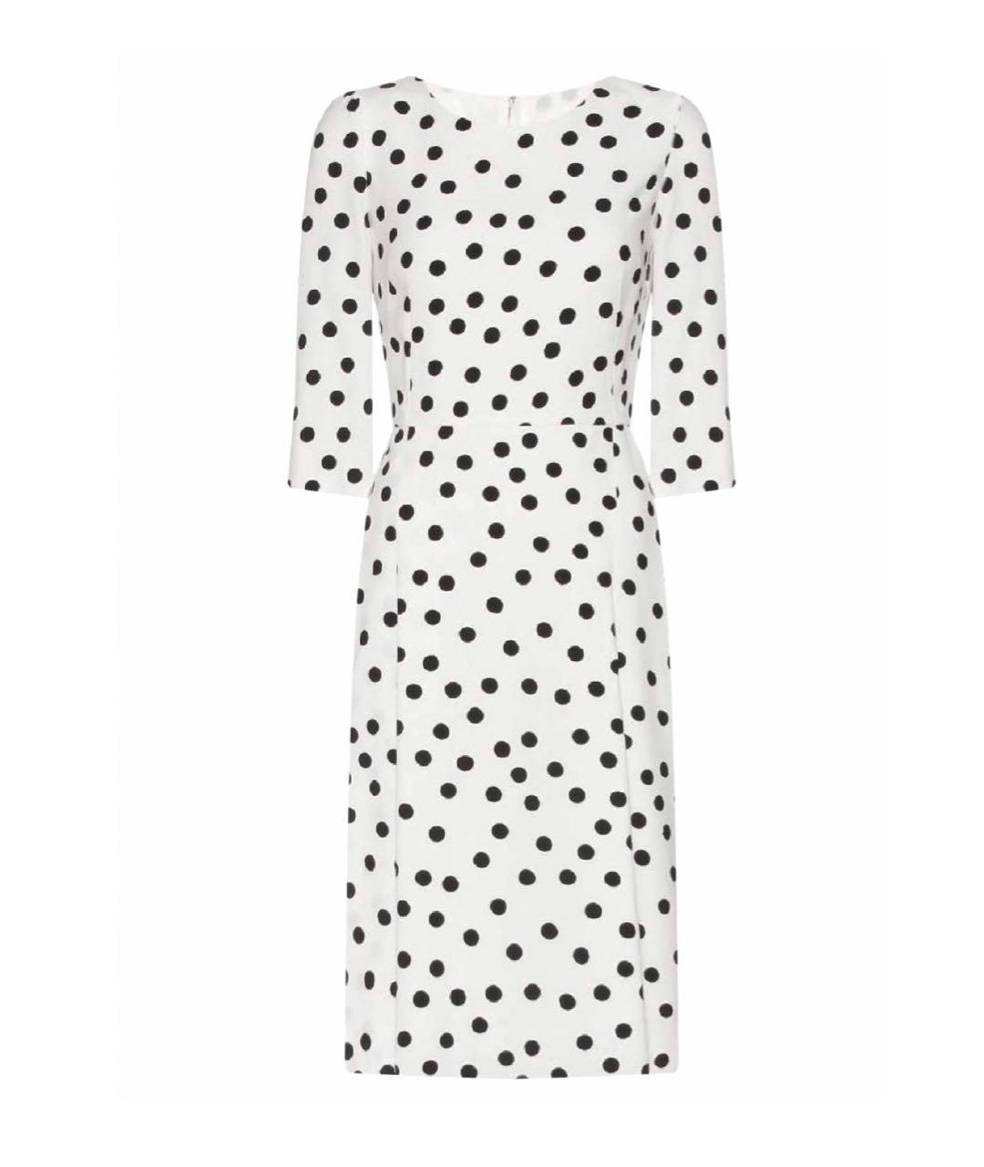 DOLCE&GABBANA Белое вискозное коктейльное платье, фото 5