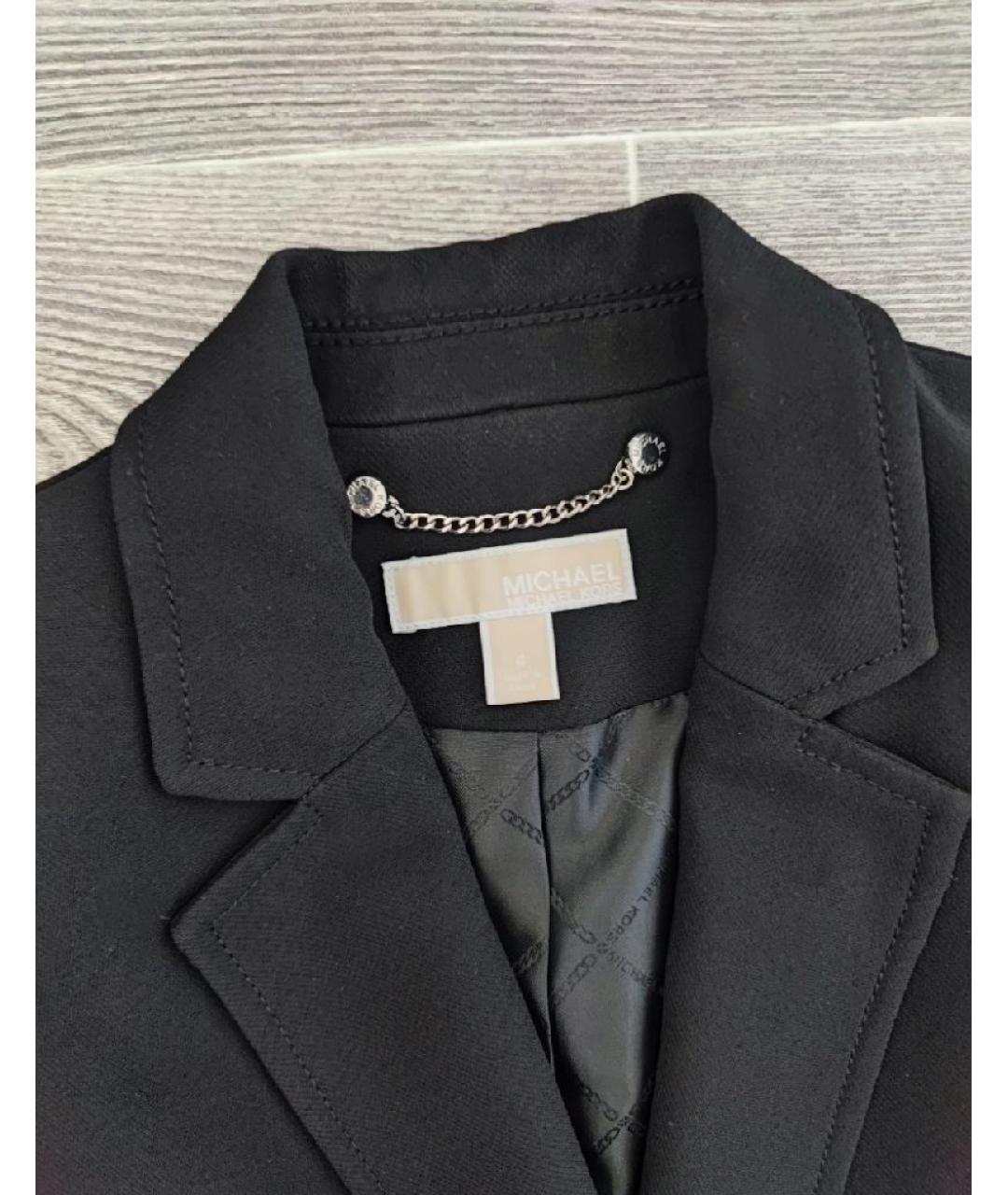 MICHAEL KORS Черный полиэстеровый жакет/пиджак, фото 4