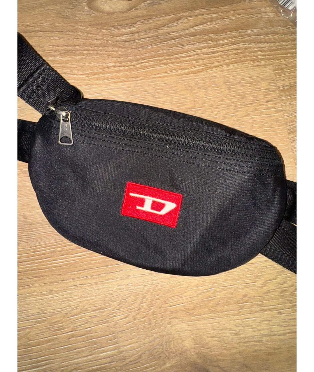 DIESEL Черная синтетическая поясная сумка, фото 2