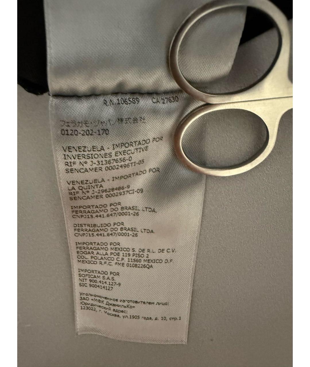 FERRAGAMO Черная хлопковая футболка, фото 4