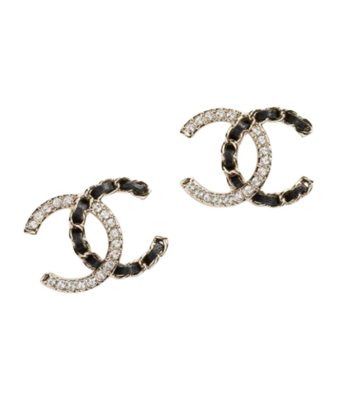 CHANEL Серебряные платиновые серьги, фото 1