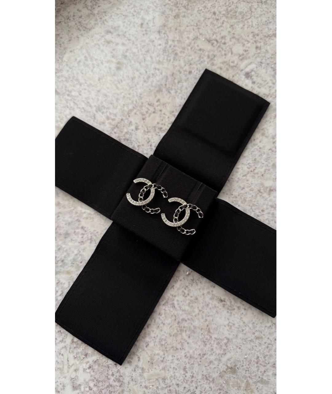 CHANEL Серебряные платиновые серьги, фото 4